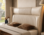 Quilted & Fluted Upholstered Bed - Image 3