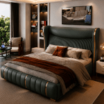 Luxury Wingback Upholstered Bed - Image 2
