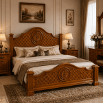 Handcrafted Teak Wood Storage Bed