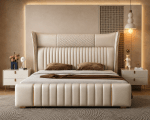 Quilted & Fluted Upholstered Bed - Image 4