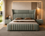 Quilted & Fluted Upholstered Bed - Image 2