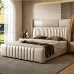 Quilted & Fluted Upholstered Bed